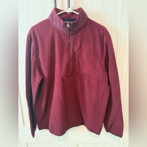 Jos. A. Bank Traveler Large Tailored Fit Performance Fleece 1/4-Zip Tawny Port